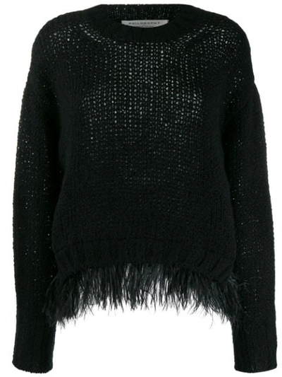 Philosophy Di Lorenzo Serafini Embellished Loose-fit Jumper In Black