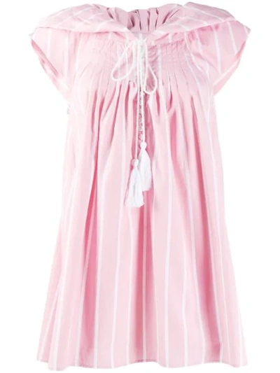 Thierry Colson Striped Day Dress In Pink