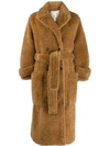 L'autre Chose Belted Single-breasted Coat In Brown