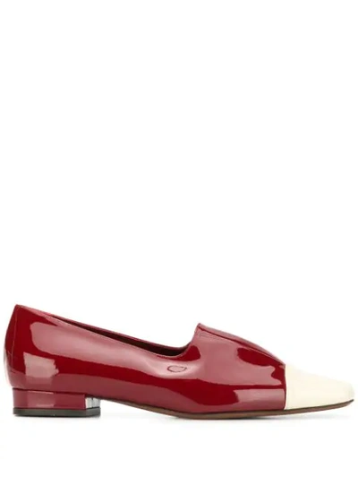 L'autre Chose Contrast Ballerinas In Red