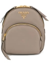 Prada Logo Plaque Backpack - Grey