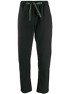 Semicouture Drawstring Tailored Trousers In Black