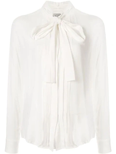 Paul & Joe Leviolon Pleated Crepe Blouse In White