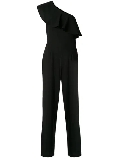 Paul & Joe Dynastie Ruffled One-shoulder Crepe Jumpsuit In Black