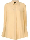 Erika Cavallini Colomba Long Sleeve Silk Shirt In Yellow