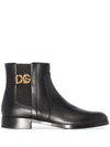 Dolce & Gabbana Calfskin Nappa Chelsea Boots With Dg Logo In Black
