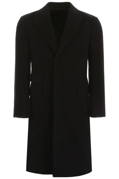 Z Zegna Classic Wool Coat In Black