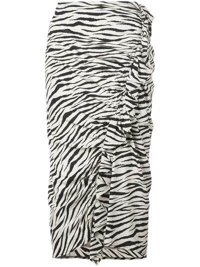 A.l.c Metz Tiger-print Stretch Silk Ruffle Skirt In Multi