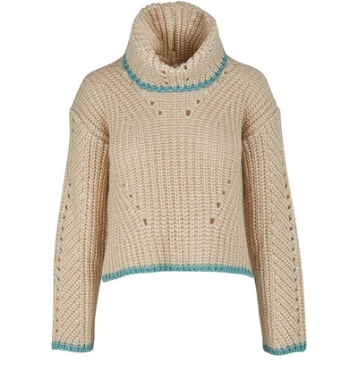 Fendi Turtleneck Pullover In Beige