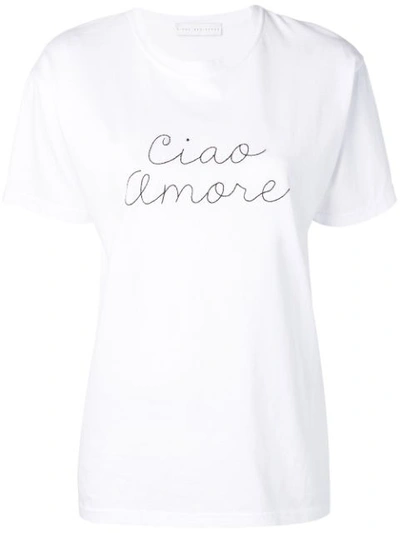 Giada Benincasa 'ciao Amore' Cotton Jersey T-shirt In White