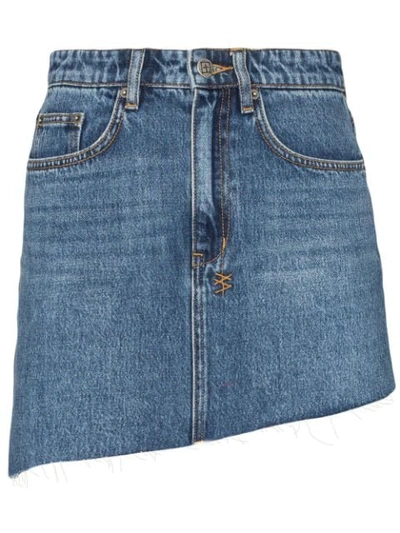 Ksubi Sloane Asymmetric Denim Skirt In Blue