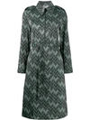 Acne Studios Zig Zag Print Shirt Dress In Green