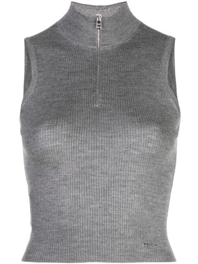 Prada Knitted Turtleneck Jumper In Grey