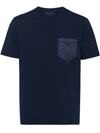 Prada Contrast Pocket T-shirt In Blue