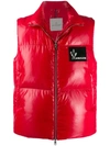 Moncler Padded Gilet In Red