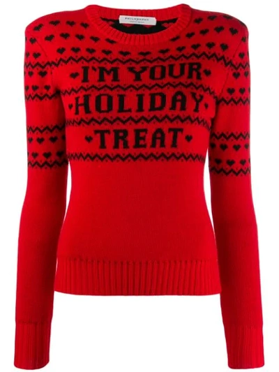Philosophy Di Lorenzo Serafini 'i'm Your Holiday Treat' Jumper In Red