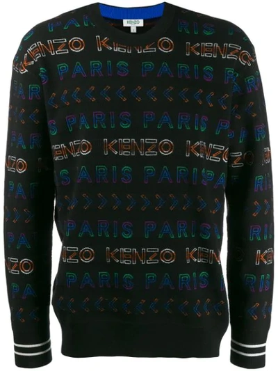 Kenzo Logo Printed Sweatshirt In Black