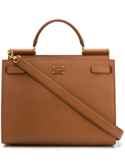 Dolce & Gabbana Messenger Tote In Brown