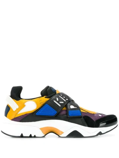 Kenzo Sonic Scratch Sneakers In Leather And Neoprene In Multicolour