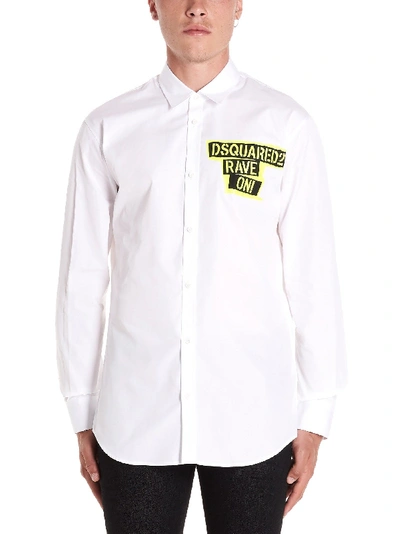 Dsquared2 White Cotton Logo Shirt