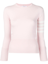 Thom Browne Cashmere Classic Crewneck Pullover Sweater In Pink