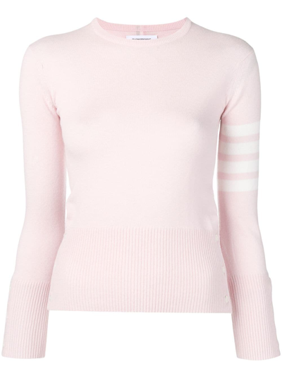 Thom Browne Cashmere Classic Crewneck Pullover Sweater In Light Pink