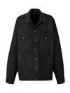 Balenciaga Contrasting Logo Denim Jacket In Black