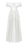 Rasario Off-the-shoulder Silk Corset Gown In White