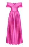 Rasario Off-the-shoulder Silk Corset Gown In Pink