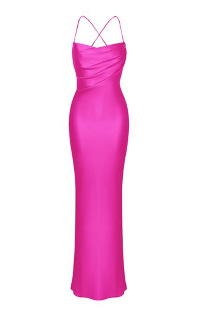 Rasario Satin Gown In Pink