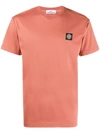 Stone Island Logo Patch T-shirt In Pink