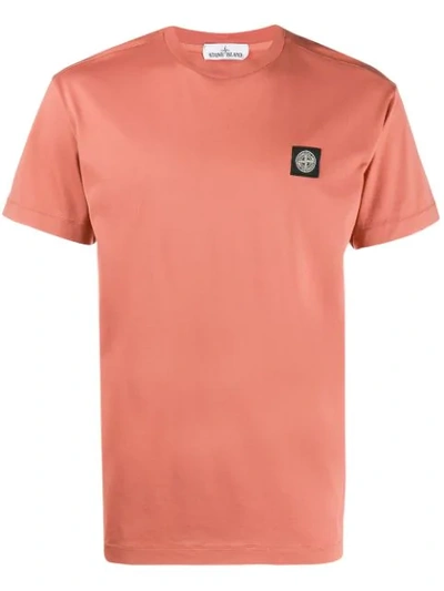 Stone Island Logo Patch T-shirt In Pink
