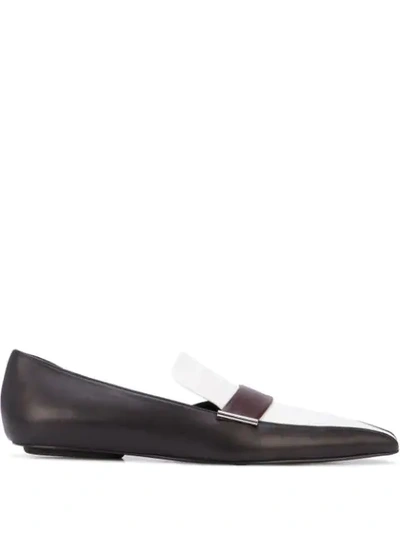 Rosetta Getty Color-block Leather Loafers In Black
