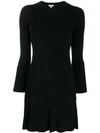 Kenzo Long-sleeved Knit Dress In Black
