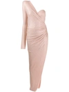 Alexandre Vauthier Rhinestone-embellished One-sleeve Dress In Pink
