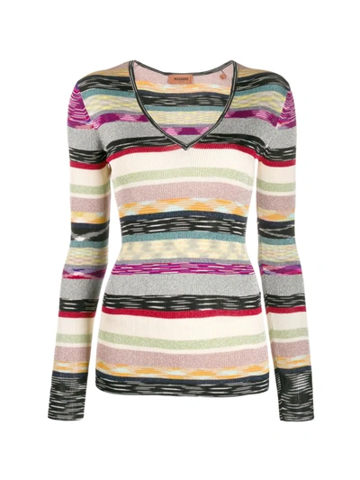 Missoni Rigaté Lamé Long-sleeve Knit Sweater In Multi