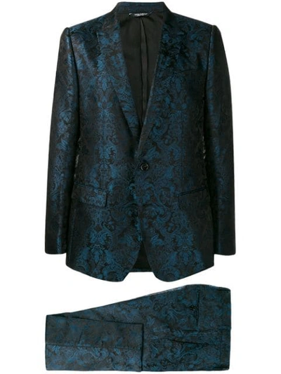 Dolce & Gabbana Jacquard Martini Suit In Blue