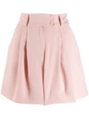 Styland Pleated Short Shorts - Pink