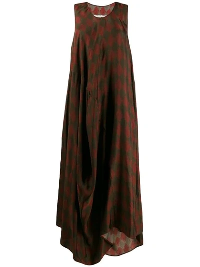 Uma Wang Oversized-kleid Mit Print In Brown