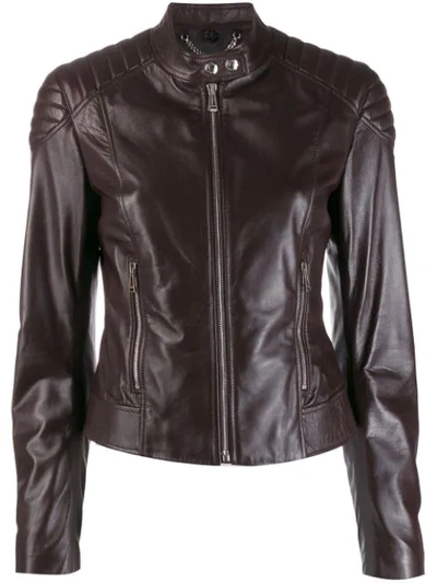 Belstaff Ribbed Detail Jacket In Red