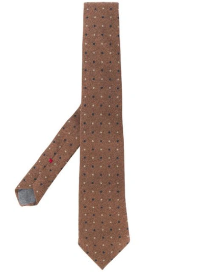 Brunello Cucinelli Dotted Tie In Brown