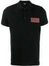 Fendi Chest Logo Polo Shirt In Black