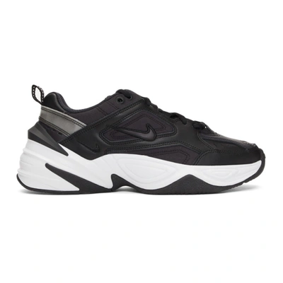 Nike M2k Tekno Leather And Mesh Sneakers In Black