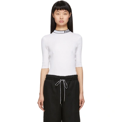 Proenza Schouler Pswl Logo-detail Ribbed Top In 10112 Offwh
