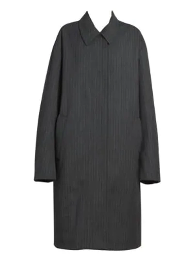 Dries Van Noten Women's Pinstripe Overcoat In Anthracite