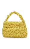 Miista Theodore Knotted Satin Bag In Yellow