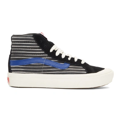 Vans Black And White Comfycush Style 138 Lx High Top Sneakers In Black/check