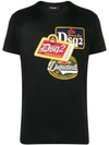 Dsquared2 Multi-logo Print T-shirt In Black