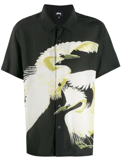 Stussy Bird Print Shirt In Black