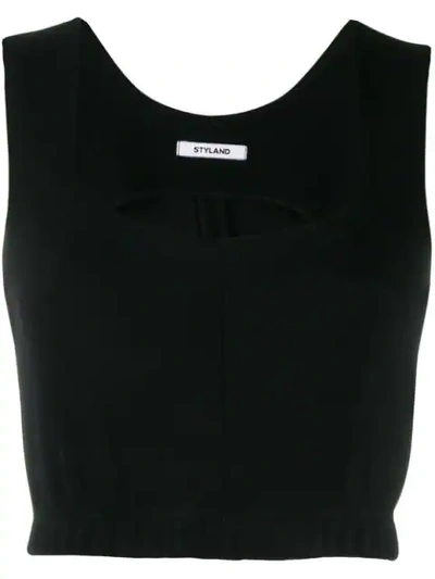 Styland Cropped Tank Top In Black